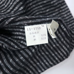 BLACK PIA 90s Linen Striped Shirt L Gray Black Flap Pocket Made in Japan