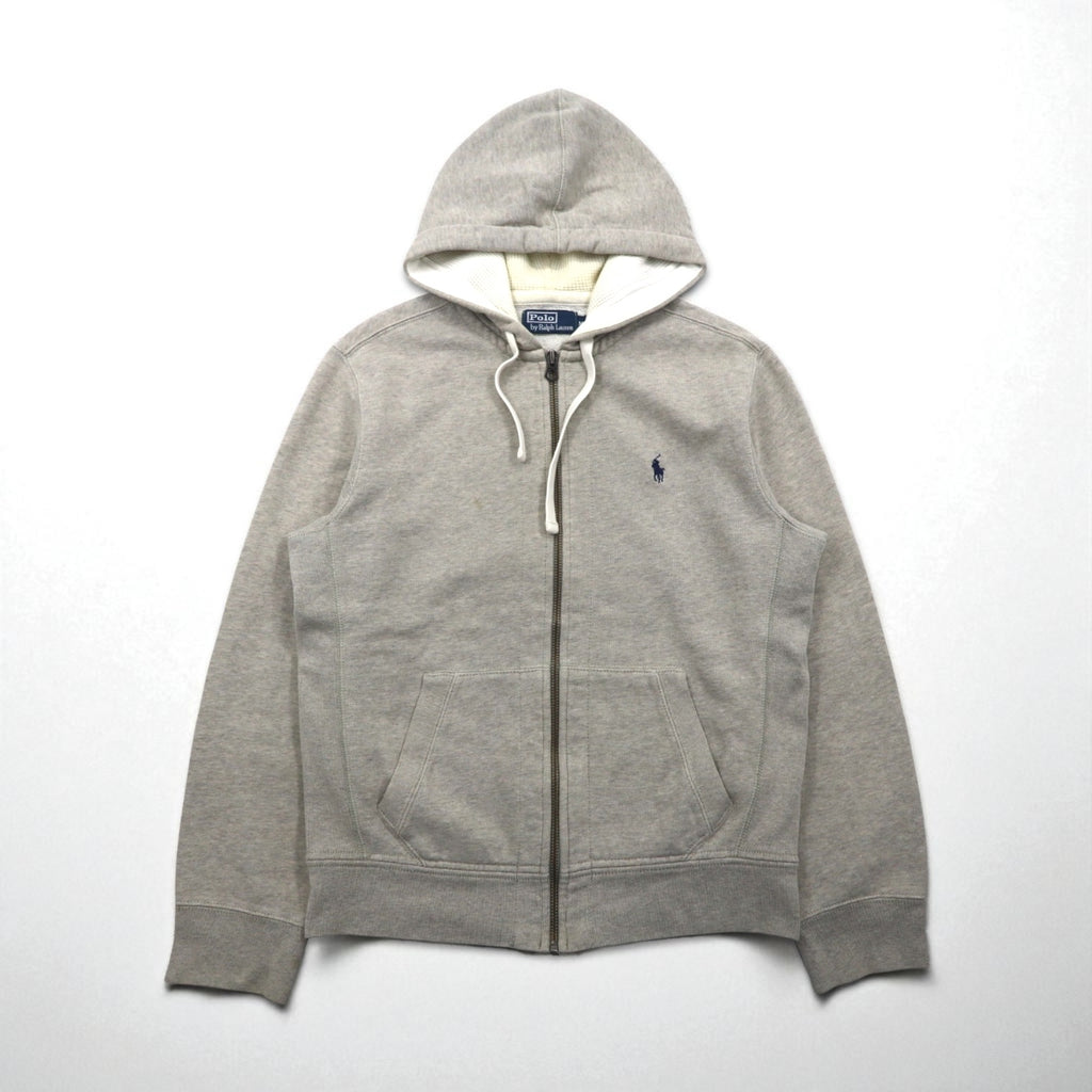 Ralph Lauren 90年代 リバースウィーブ ヘビーウェイト ジップパーカー M グレー スモールポニー刺繡