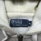 Ralph Lauren 90年代 リバースウィーブ ヘビーウェイト ジップパーカー M グレー スモールポニー刺繡