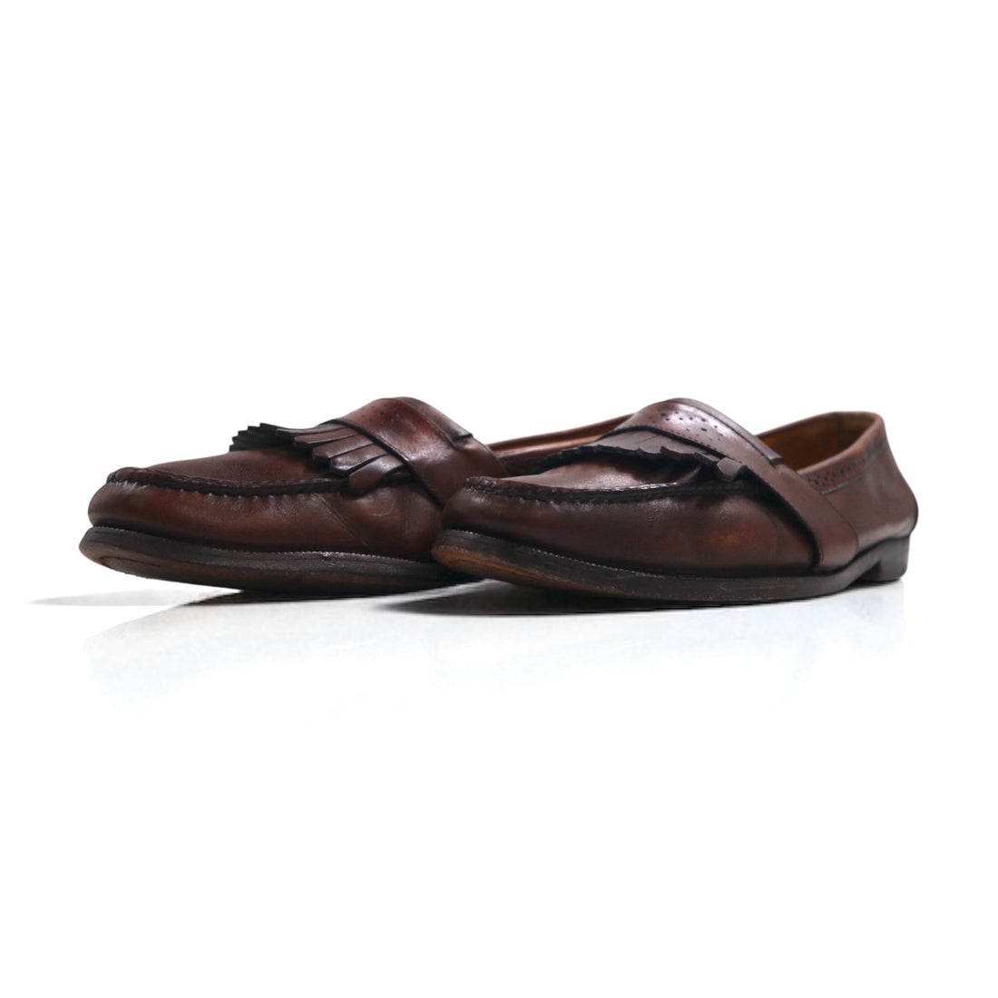 COLE HAAN USA製 フリンジ ローファー 28cm ブラウン レザー 225844 J5 6034