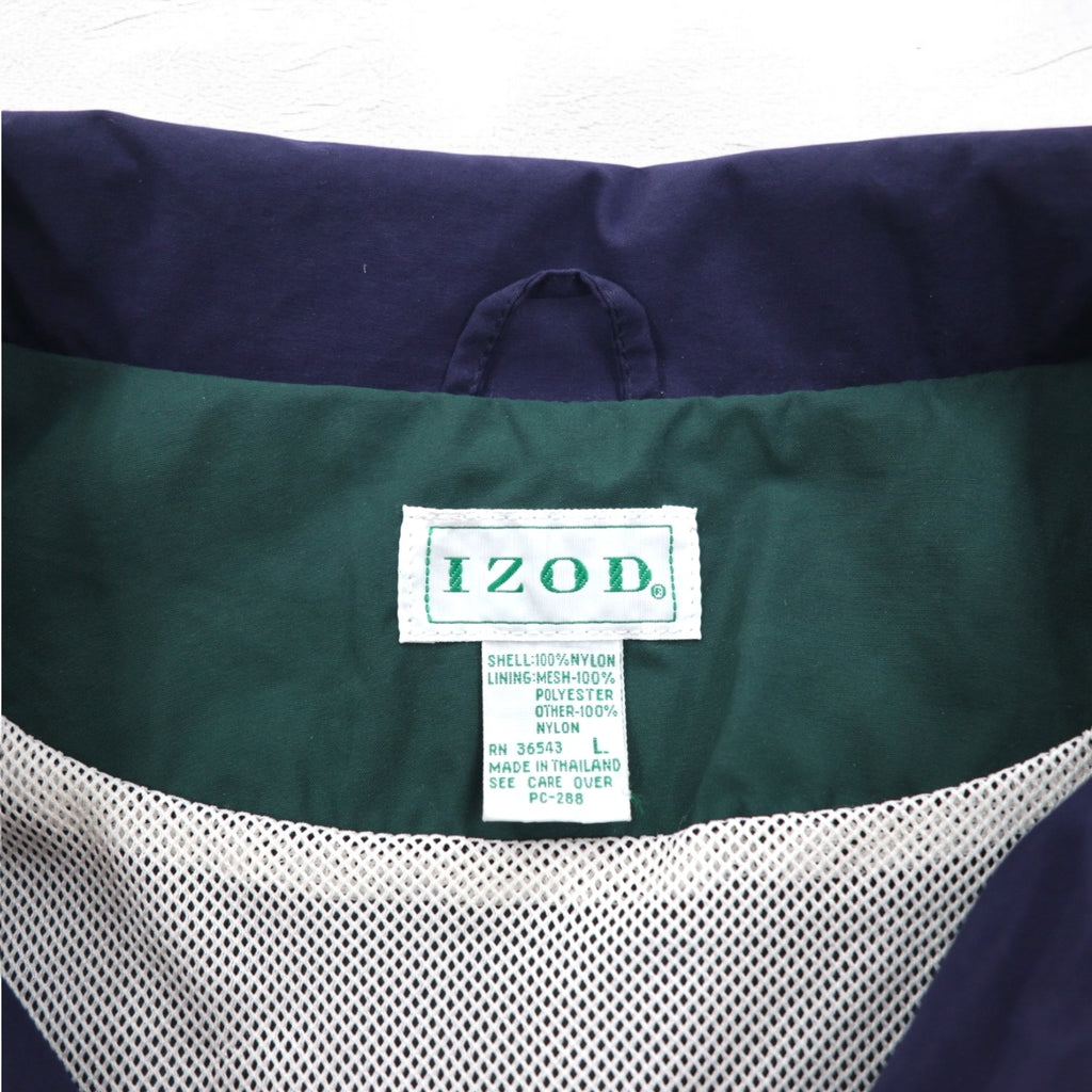 Vintage 90s Windbreaker IZOD 90年代 カラーブロック ナイロンジャケット ジャージ L メッシュライナー