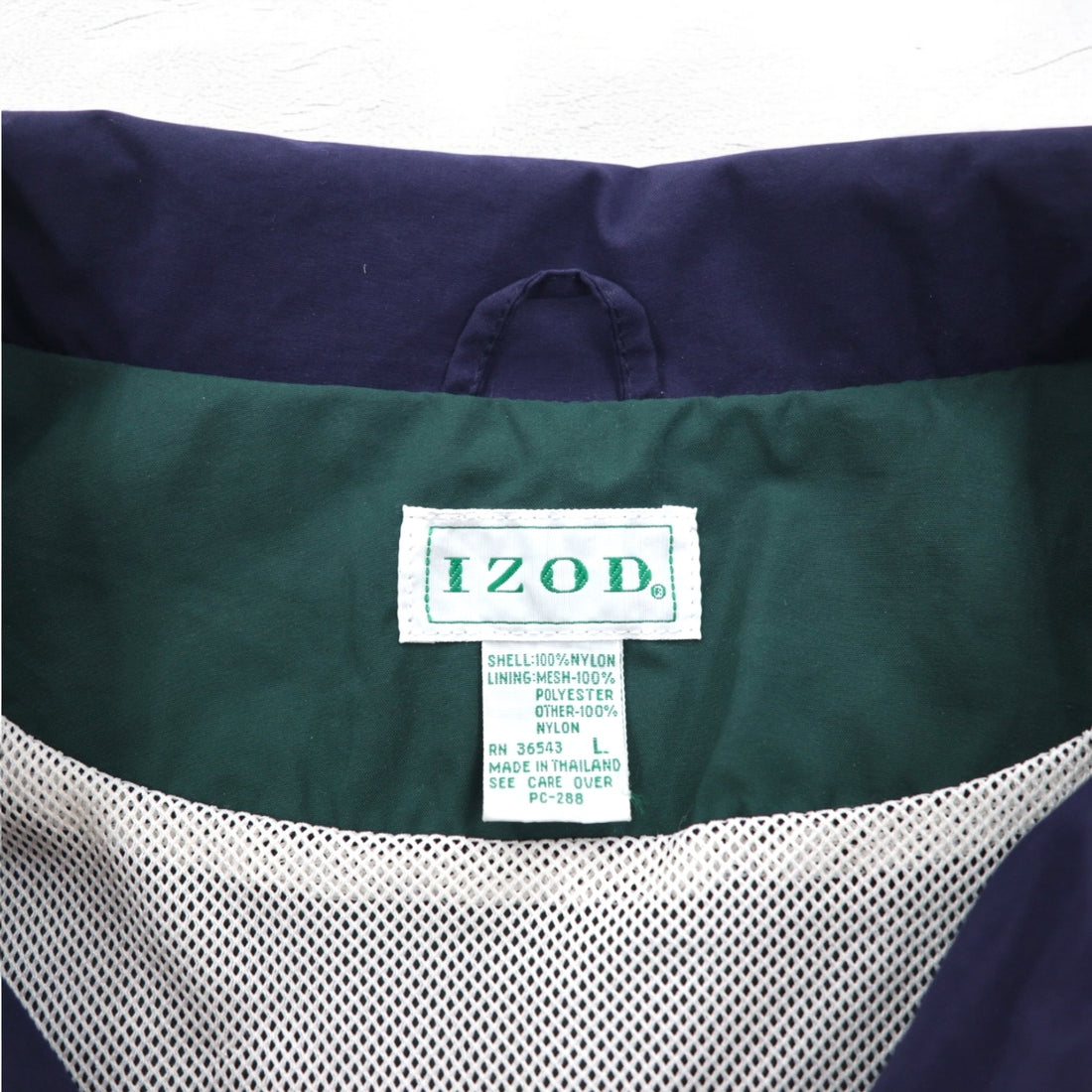 Vintage 90s Windbreaker IZOD 90年代 カラーブロック ナイロンジャケット ジャージ L メッシュライナー