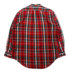 RALPH LAUREN 90s BLAIRE button-down flannel shirt L red check small pony embroidery