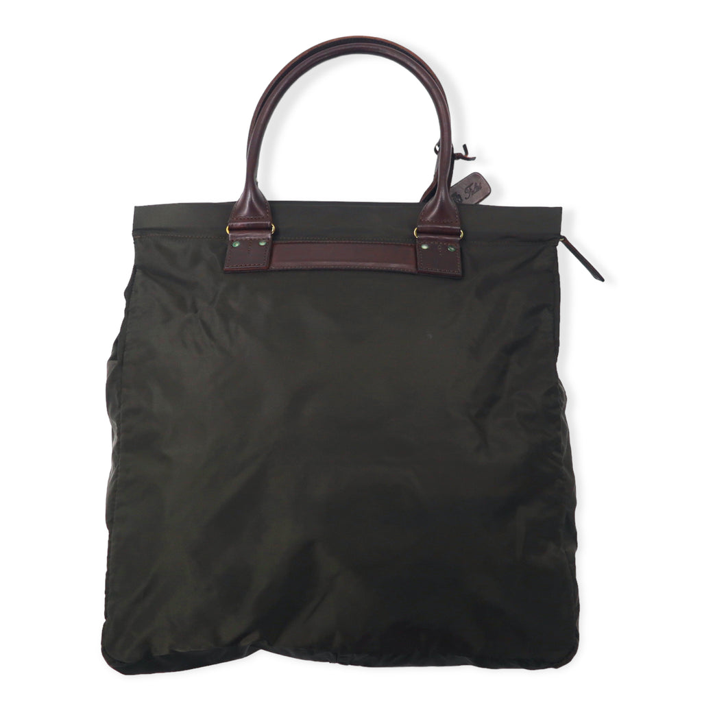 Felisi Large Helmet Bag Tote Bag Khaki Nylon Leather Handle 9328 Made in Italy