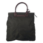 Felisi Large Helmet Bag Tote Bag Khaki Nylon Leather Handle 9328 Made in Italy