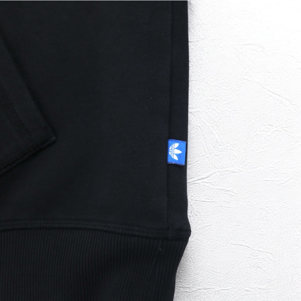 adidas originals トレフォイルロゴ プリント パーカー XL ブラック 裏起毛 AY6630