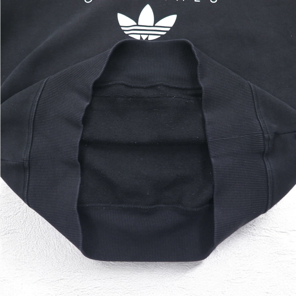 adidas originals トレフォイルロゴ プリント パーカー XL ブラック 裏起毛 AY6630