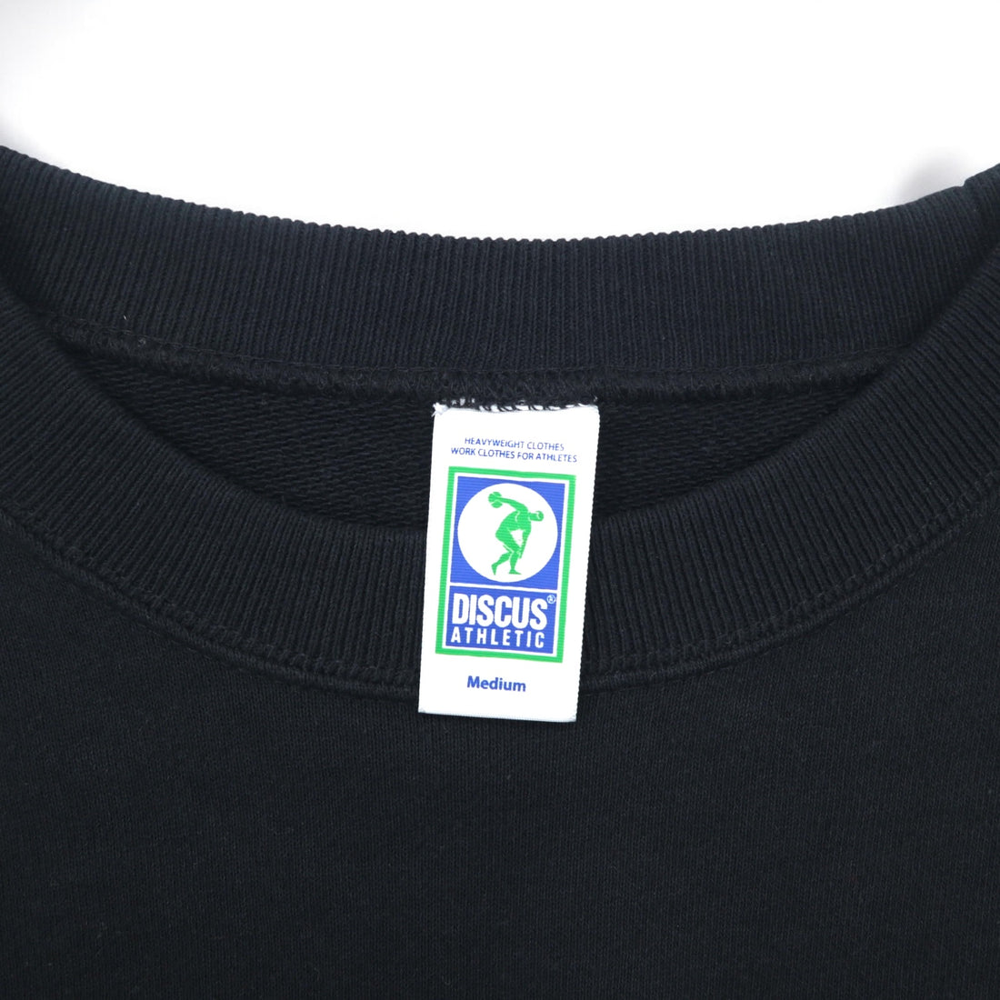DISCUS ATHLETIC Crewneck Sweatshirt M Black Cotton Logo Print