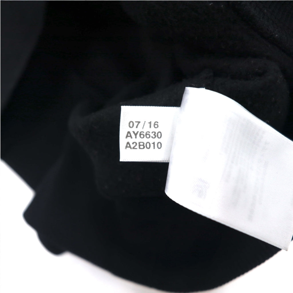 adidas originals トレフォイルロゴ プリント パーカー XL ブラック 裏起毛 AY6630