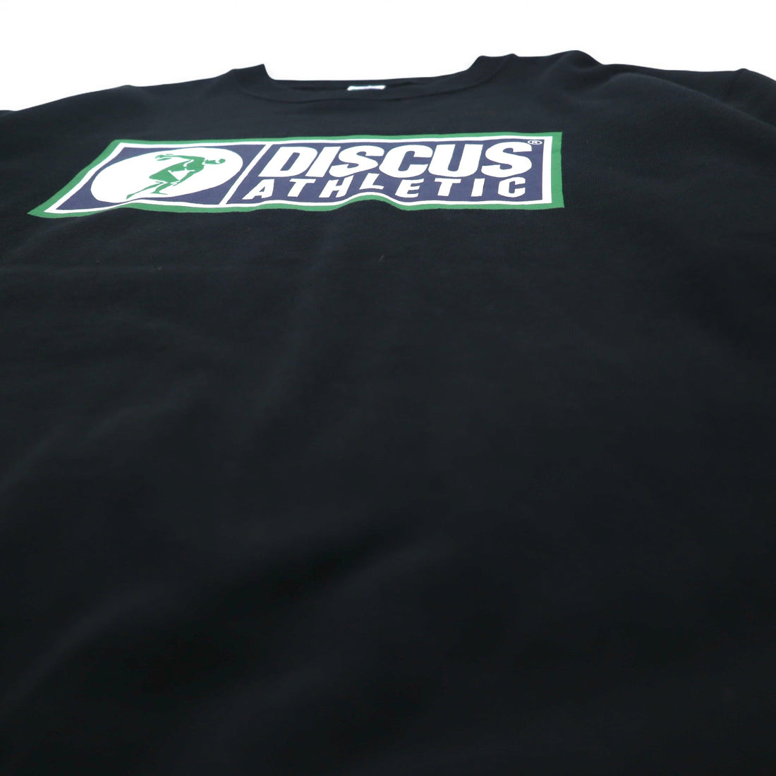 DISCUS ATHLETIC Crewneck Sweatshirt M Black Cotton Logo Print