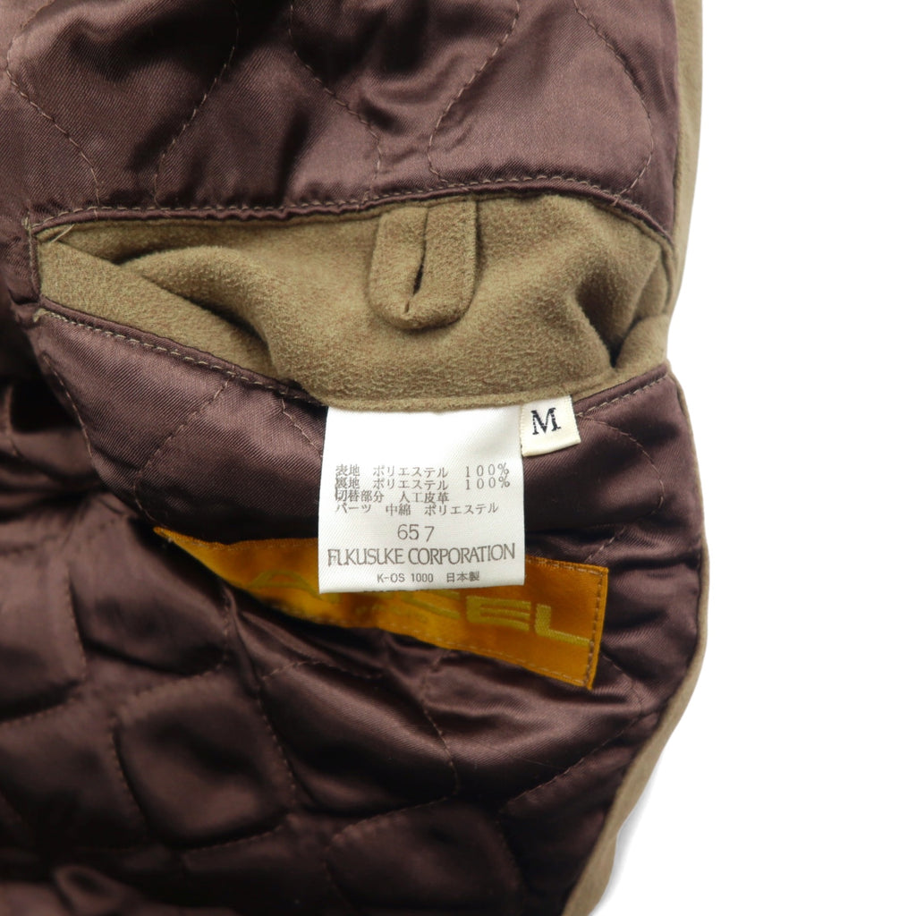 LANCEL Old Different Material Flight Jacket Bomber Jacket Blouson M Brown Polyester Retractable Hood Made in Japan