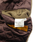 LANCEL Old Different Material Flight Jacket Bomber Jacket Blouson M Brown Polyester Retractable Hood Made in Japan