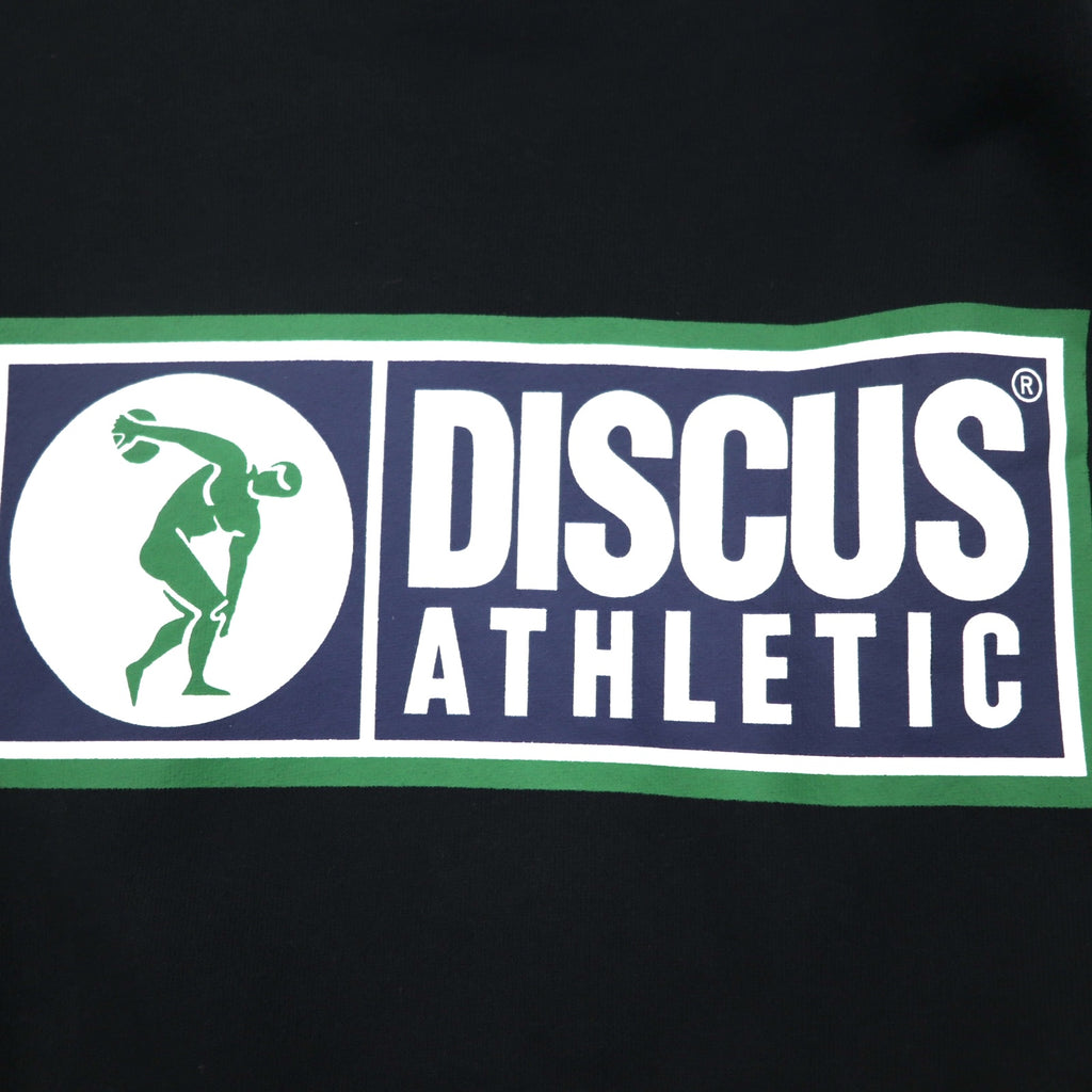 DISCUS ATHLETIC Crewneck Sweatshirt M Black Cotton Logo Print