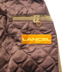 LANCEL Old Different Material Flight Jacket Bomber Jacket Blouson M Brown Polyester Retractable Hood Made in Japan