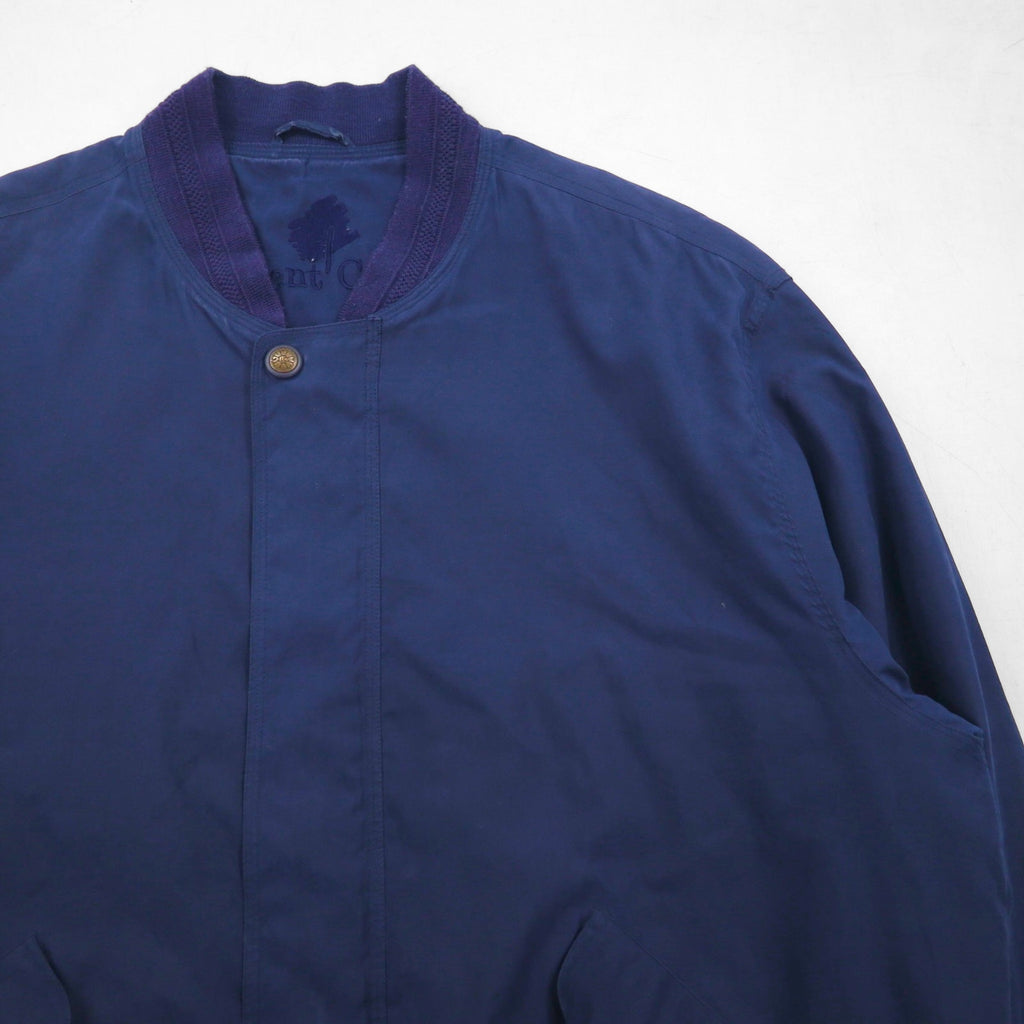 90s Vintage Bomber Jacket 90年代 ピーチスキン スウィングトップ ハリントンジャケット XL ネイビー Laurent Cerrer