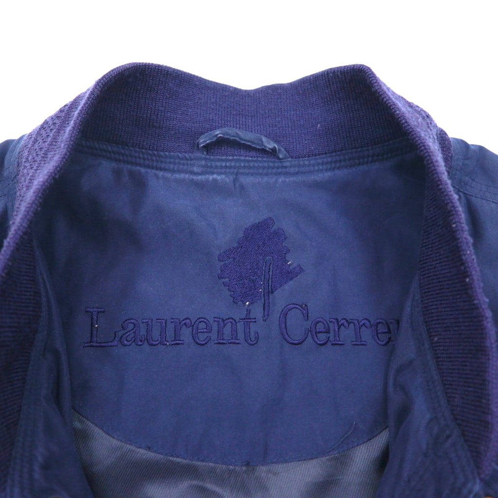 90s Vintage Bomber Jacket 90年代 ピーチスキン スウィングトップ ハリントンジャケット XL ネイビー Laurent Cerrer