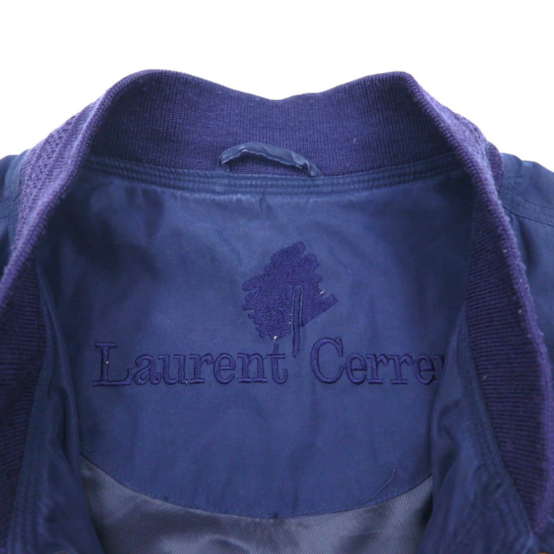 90s Vintage Bomber Jacket 90年代 ピーチスキン スウィングトップ ハリントンジャケット XL ネイビー Laurent Cerrer