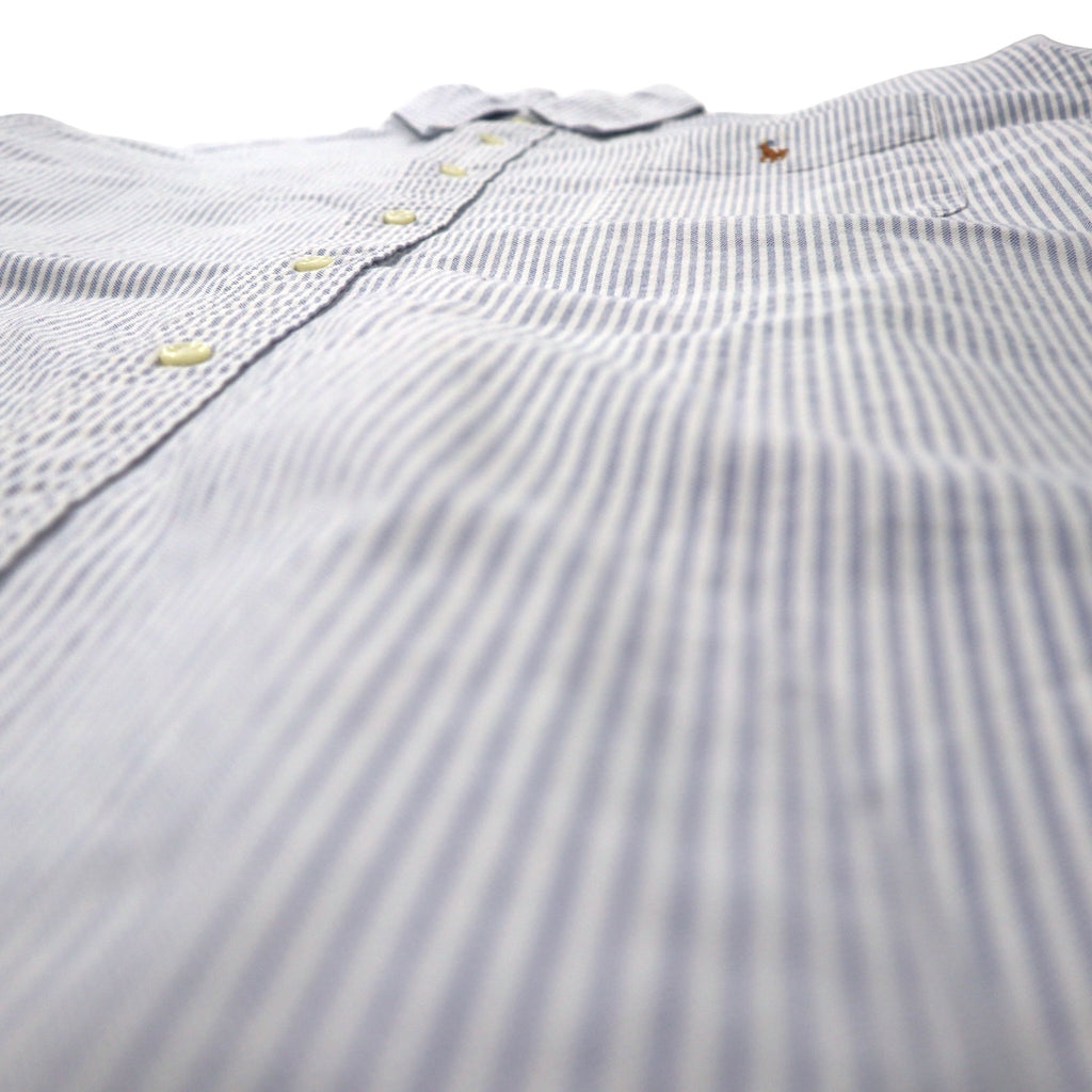 Ralph Lauren 90年代 オックスフォード ボタンダウンシャツ XL ブルー ストライプ コットン CLASSIC FIT スモールポニー 刺繍