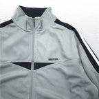 STARTER 90s Track Jacket Jersey XL Gray Side Line Stand Collar High Neck