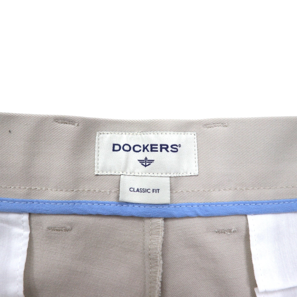 DOCKERS (Levi's) Tucked Wide Chino Pants, Size 36, Beige, Cotton, Classic Fit, Center Press.