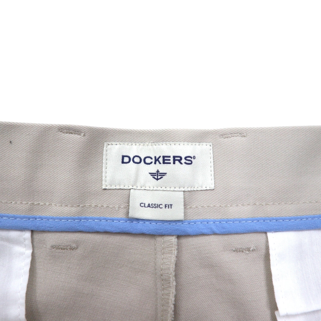 DOCKERS (Levi's) Tucked Wide Chino Pants, Size 36, Beige, Cotton, Classic Fit, Center Press.