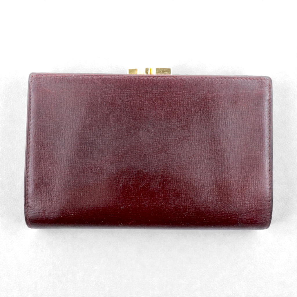 Cartier マストライン がま口 3つ折り財布 ボルドー レザー オールド