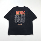 AC/DC ロック バンド Tシャツ XL ブラック コットン BLACK ICE ツアー 両面プリント