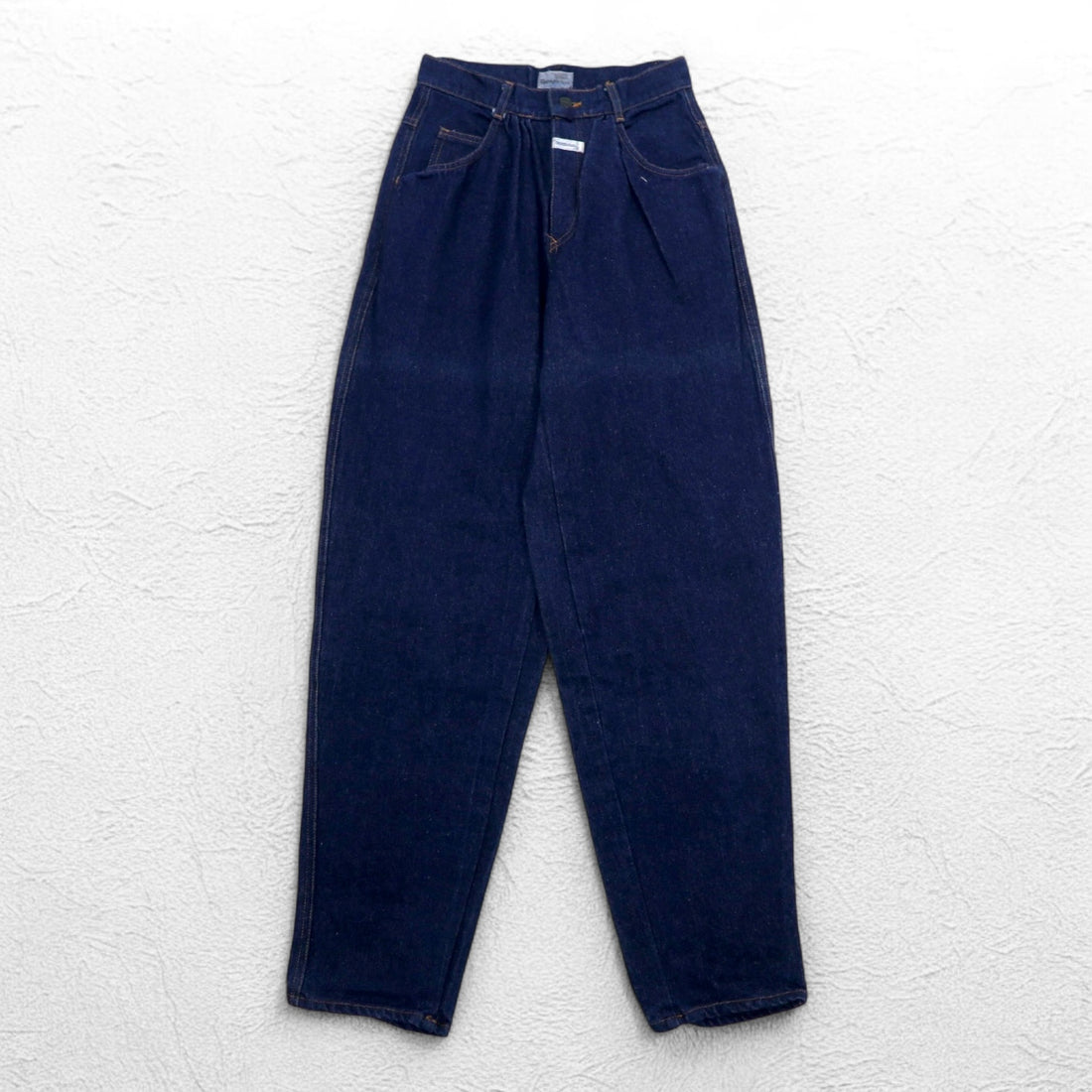 MARITHE + FRANCOIS GIRBAUD Made in France 80s Reproduction jeans High waist wide tapered denim pants S Indigo Blue Cotton