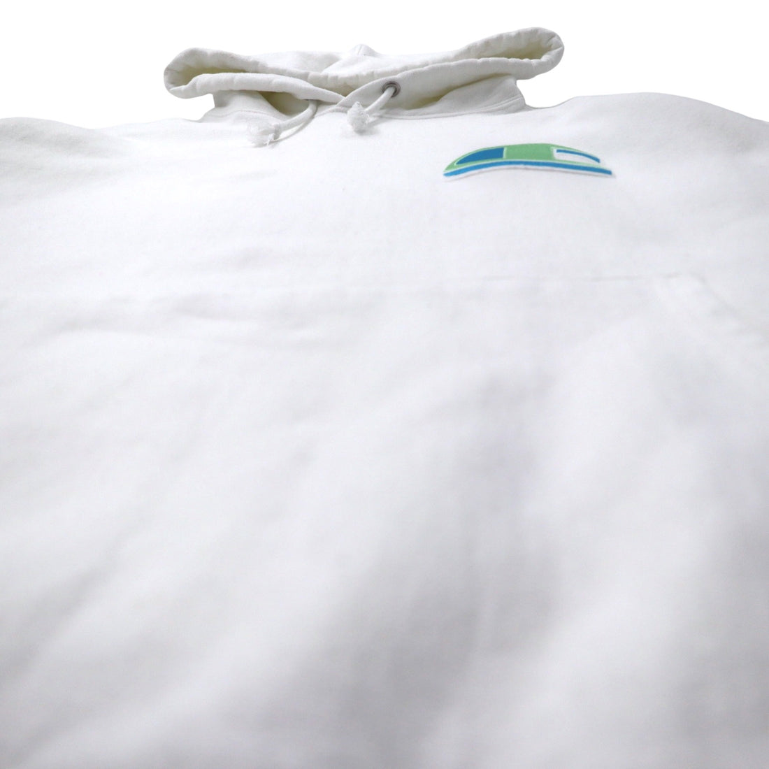 Champion Reverse Weave Pullover Hoodie XL White Cotton Blue Single Tag Reprint REVERSE WEAVE GF68WHC Made in Honduras