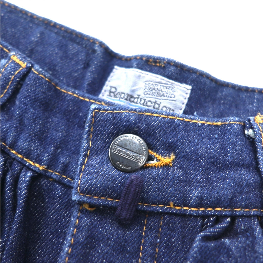 MARITHE + FRANCOIS GIRBAUD Made in France 80s Reproduction jeans High waist wide tapered denim pants S Indigo Blue Cotton