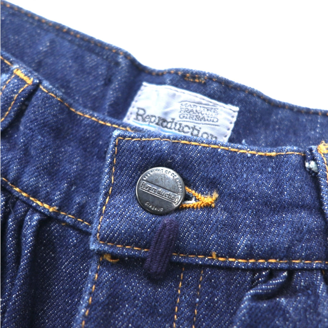 MARITHE + FRANCOIS GIRBAUD Made in France 80s Reproduction jeans High waist wide tapered denim pants S Indigo Blue Cotton