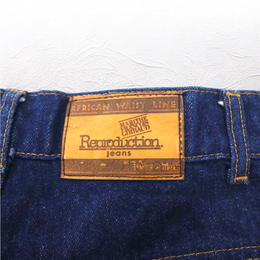 MARITHE + FRANCOIS GIRBAUD Made in France 80s Reproduction jeans High waist wide tapered denim pants S Indigo Blue Cotton