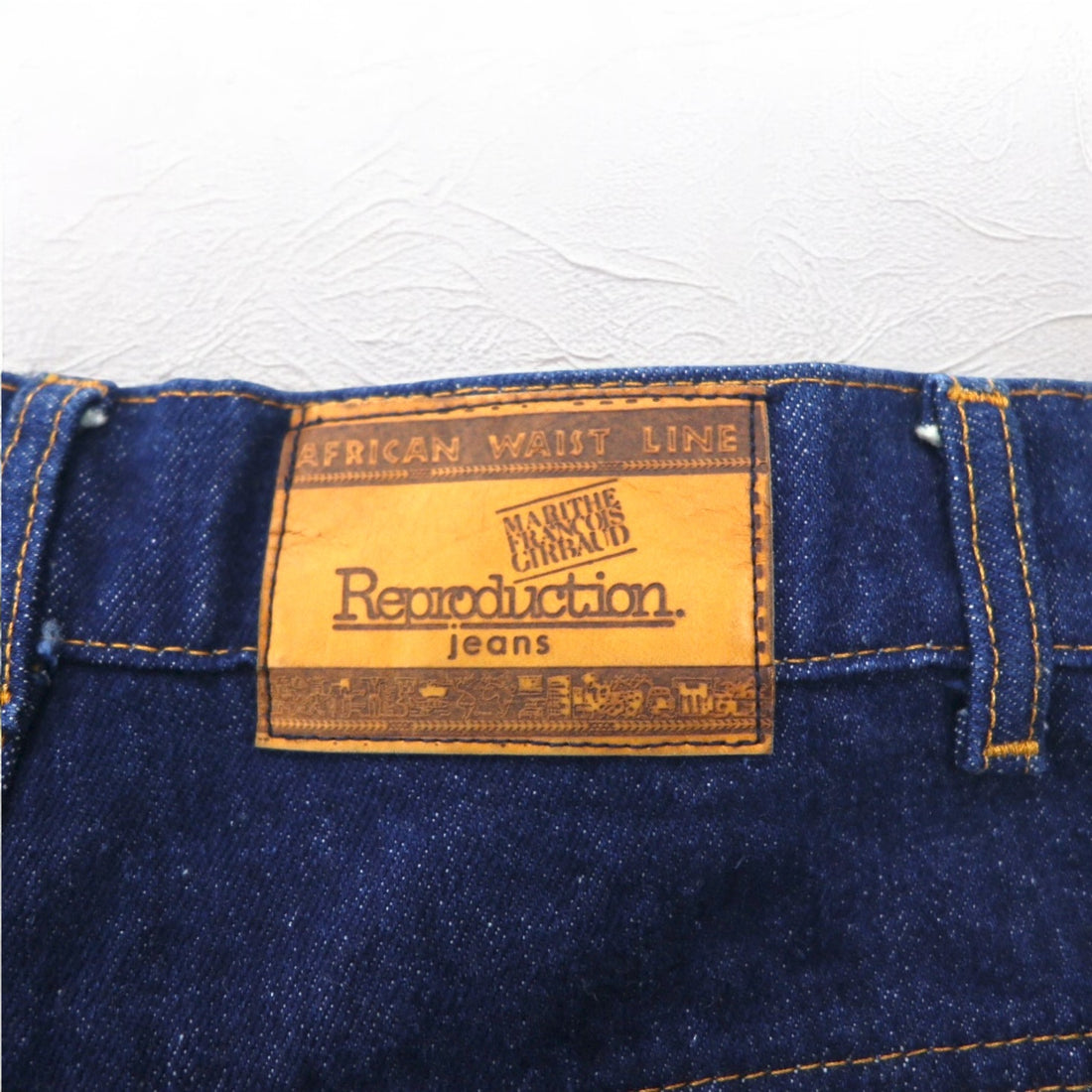 MARITHE + FRANCOIS GIRBAUD Made in France 80s Reproduction jeans High waist wide tapered denim pants S Indigo Blue Cotton