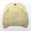 Polo Ralph Lauren 90s V-neck low-gauge cotton knit sweater, size XL, with small pony embroidery