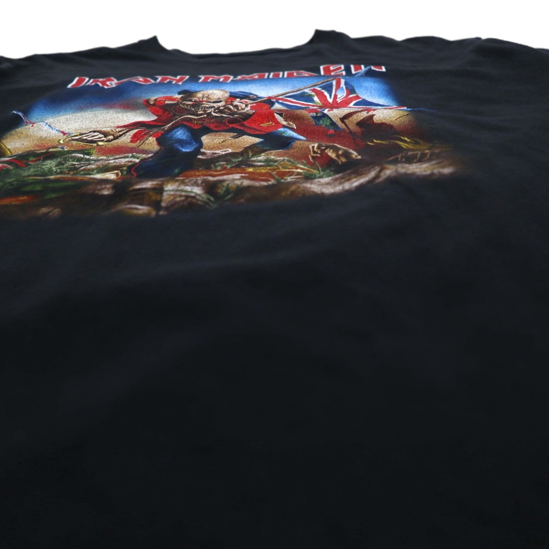IRON MAIDEN アイアンメイデン ロック バンド Tシャツ L ブラック コットン The Trooper 明日なき戦い