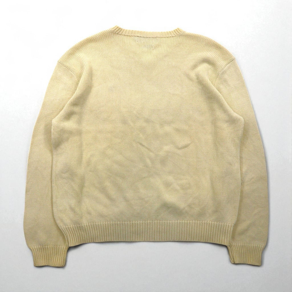 Polo Ralph Lauren 90s V-neck low-gauge cotton knit sweater, size XL, with small pony embroidery