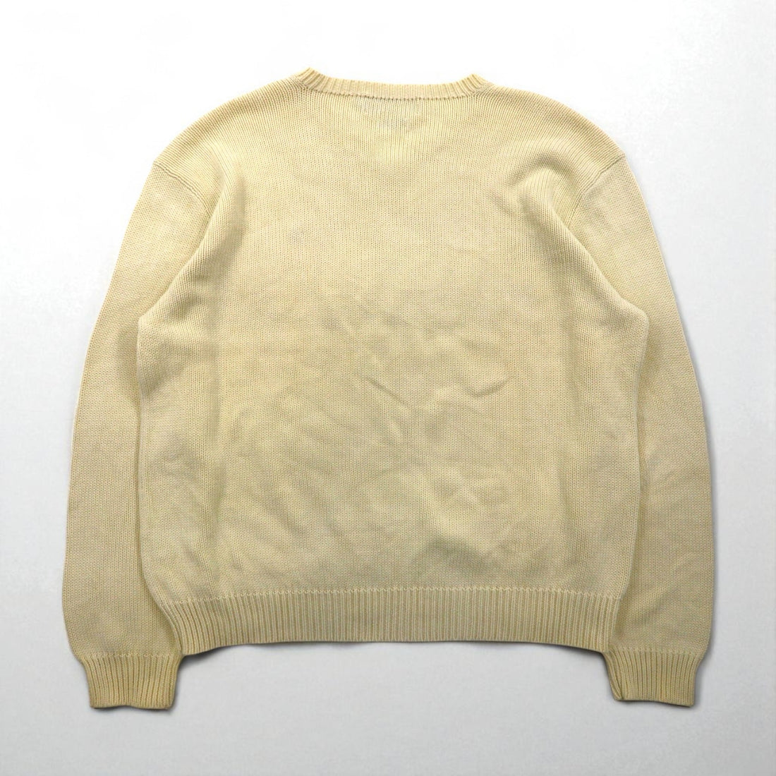 Polo Ralph Lauren 90s V-neck low-gauge cotton knit sweater, size XL, with small pony embroidery