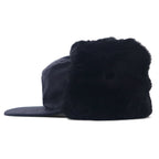 SLAMA-WIEN Australian Military Flight Cap Bomber Cap 54 Black Cotton Polyester Earflaps Earmuffs Military