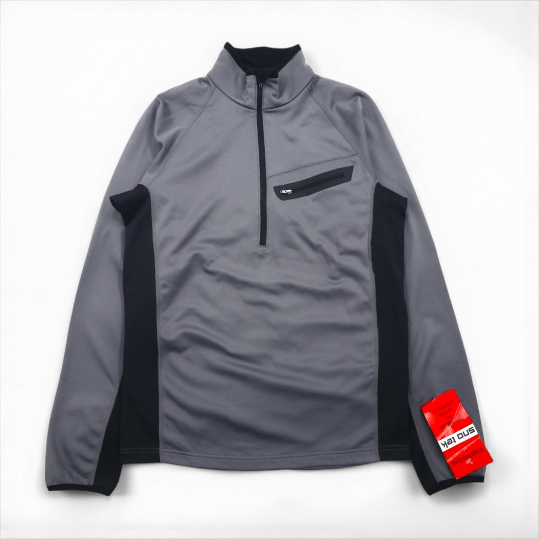 SNO TEK Outdoor Half-Zip Softshell Top, Long Sleeve, Gray, Unused