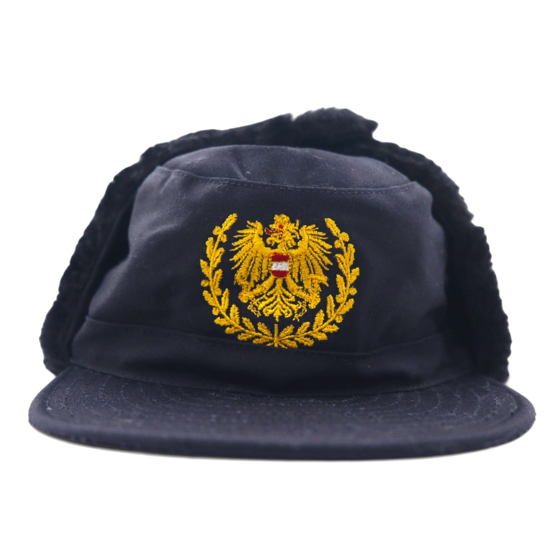 日本然リトテ-古着オンライン-SLAMA-WIEN オーストラリア軍 フライトキャップ ボンバーキャップ 54 ブラック コットン ポリエステル イヤーフラップ 耳当て ミリタリー-SLAMA-WIEN Australian Army Flight Cap Bomber Cap 54 Black Cotton Polyester Earflap Earmuff Military