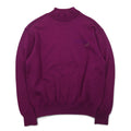 KENZO GOLF 90s mock neck high gauge knit sweater S purple wool one point logo embroidery made in Japan