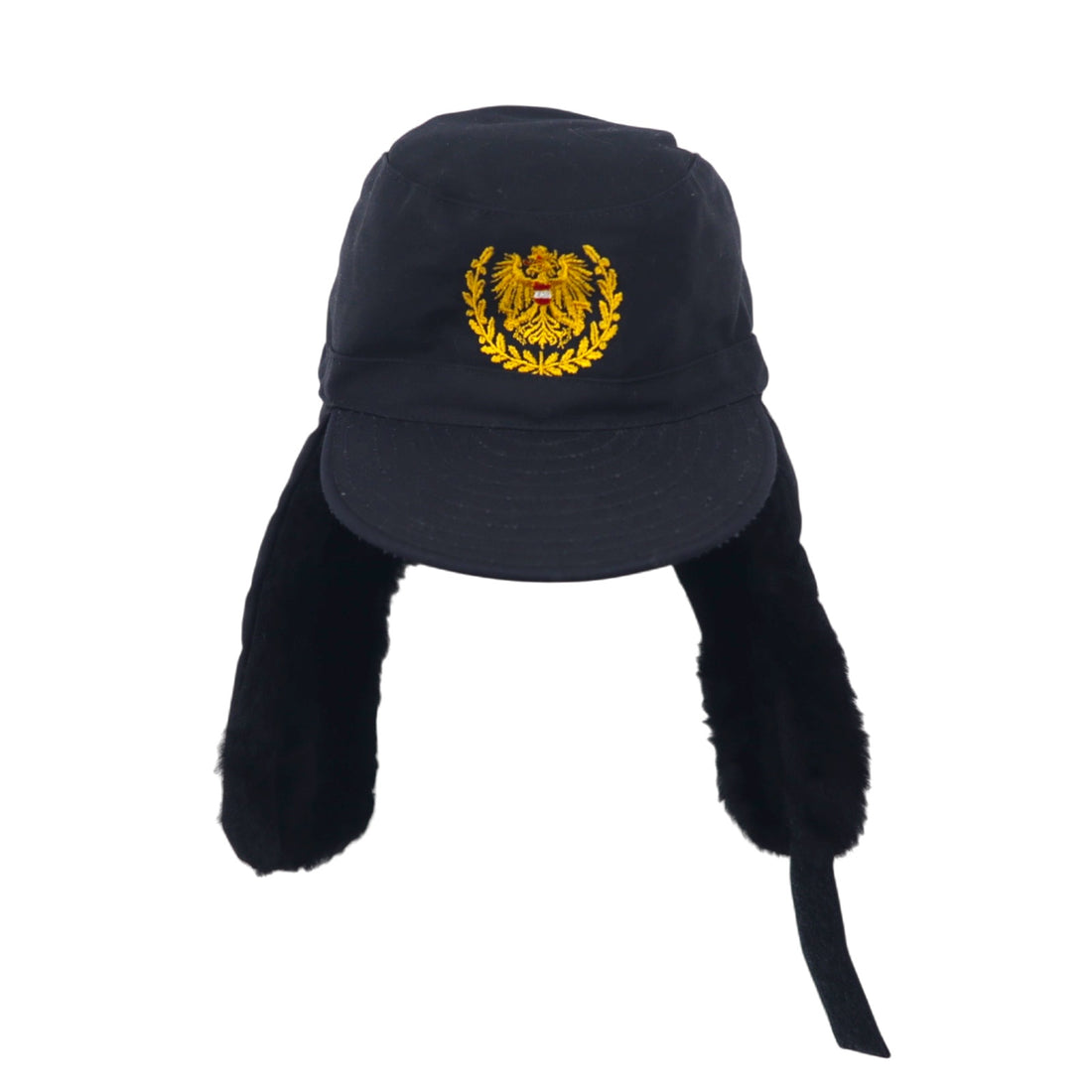 SLAMA-WIEN Australian Military Flight Cap Bomber Cap 54 Black Cotton Polyester Earflaps Earmuffs Military