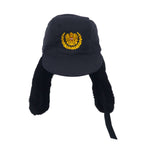 SLAMA-WIEN Australian Military Flight Cap Bomber Cap 54 Black Cotton Polyester Earflaps Earmuffs Military