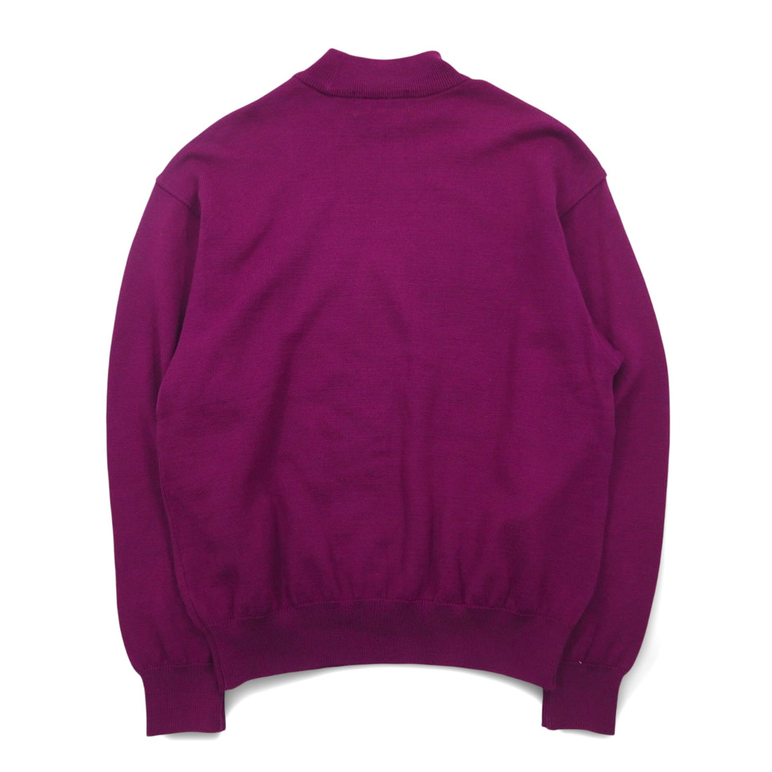 KENZO GOLF 90s mock neck high gauge knit sweater S purple wool one point logo embroidery made in Japan