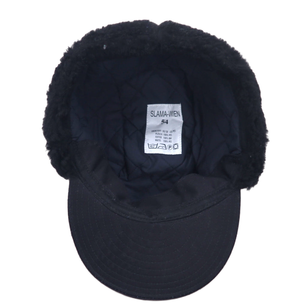 SLAMA-WIEN Australian Military Flight Cap Bomber Cap 54 Black Cotton Polyester Earflaps Earmuffs Military