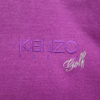 KENZO GOLF 90s mock neck high gauge knit sweater S purple wool one point logo embroidery made in Japan