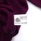 KENZO GOLF 90s mock neck high gauge knit sweater S purple wool one point logo embroidery made in Japan
