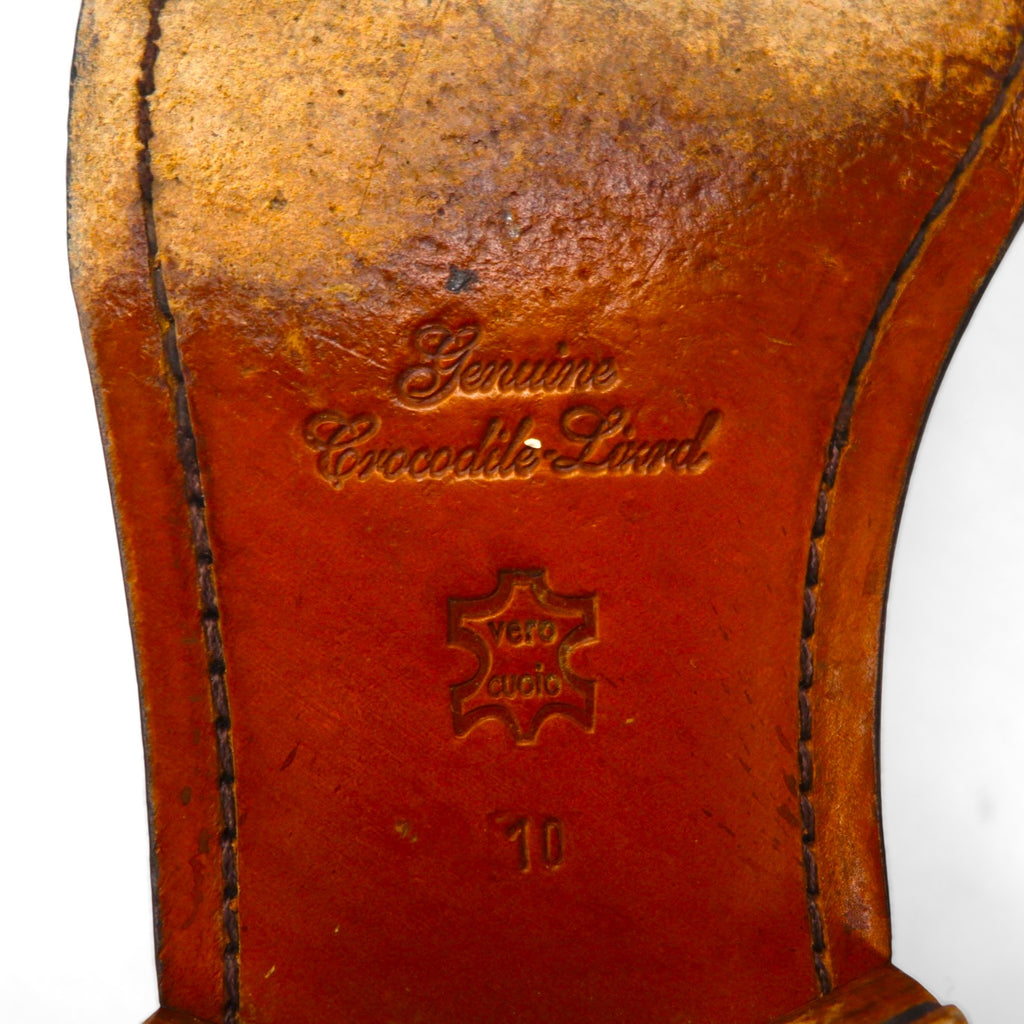 Spain Vintage Crocodile Shoes スペイン製 クロコダイル ドレスシューズ 28cm レザー DAVID EDEN