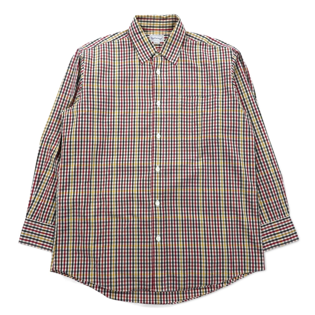 Burberrys 90s Check Shirt, Medium, Red, Yellow, Cotton