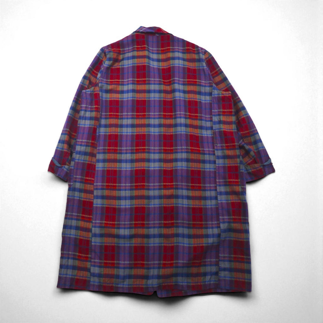 PENDLETON USA-Made Gown, Collarless Coat, XL, Red Wool Check
